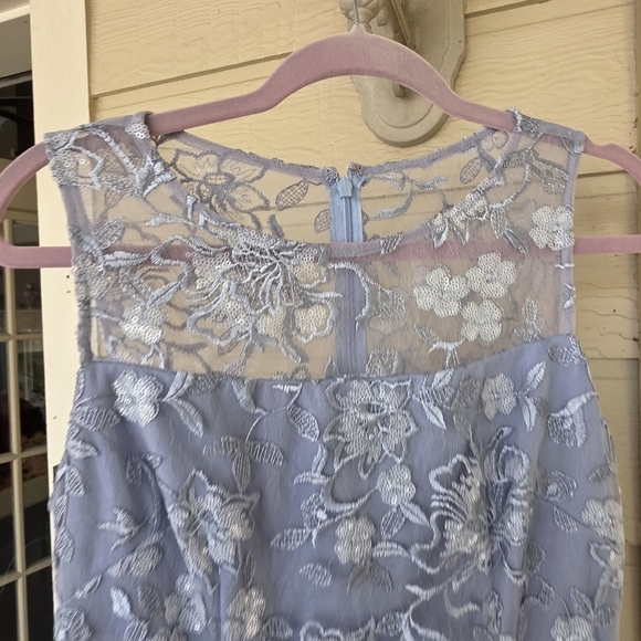 Alex Evenings Floral Lace Embroidered Sleeveless Dress Baby Blue 6 - Picture 14 of 16